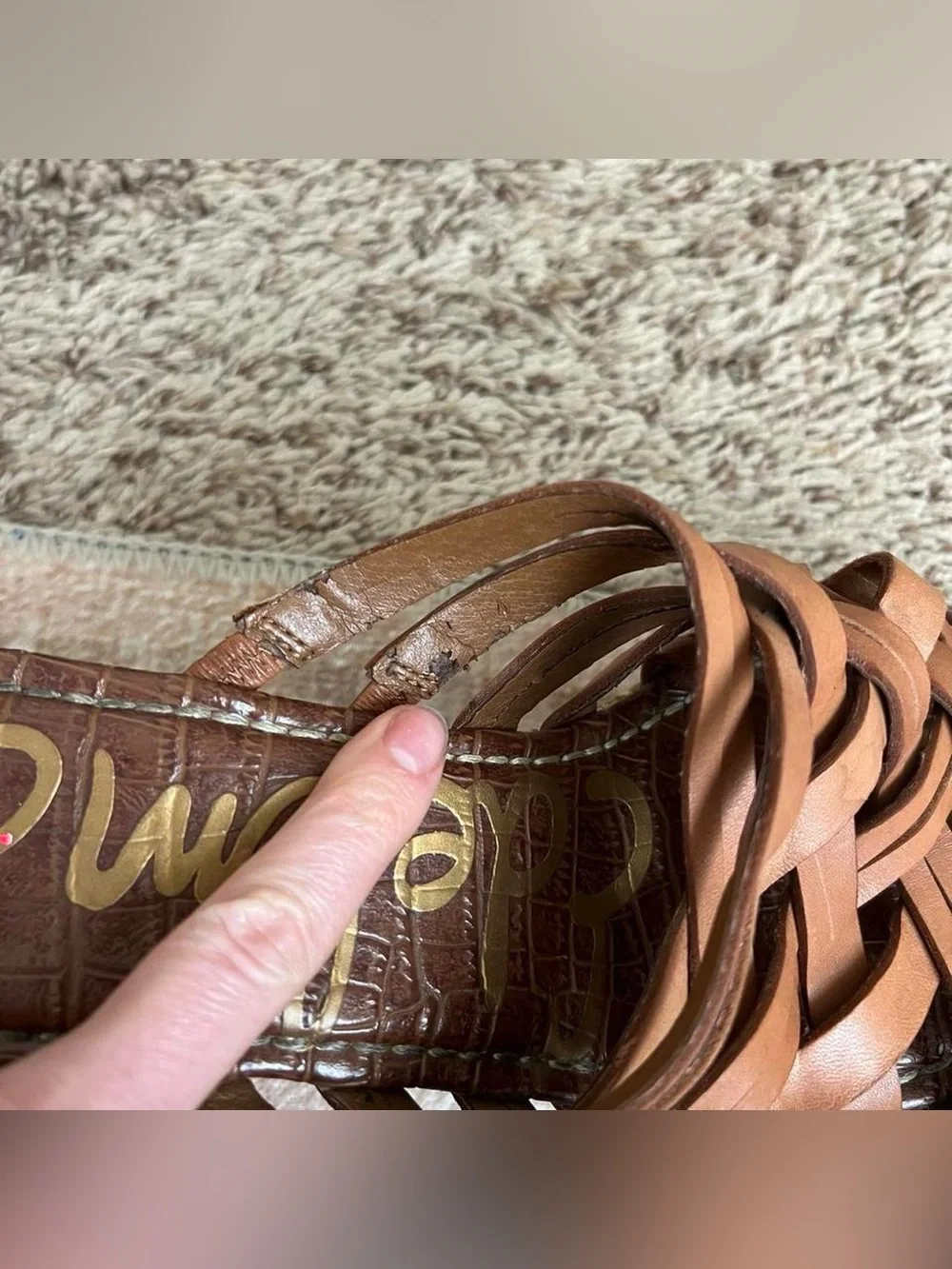 Sam Edelman Devon Strappy Saddle Leather Wedge Sandal Heels